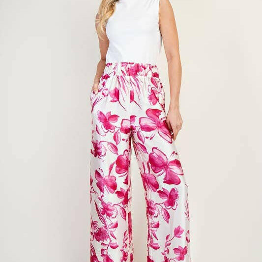 Resort Ready Printed Wide-Leg Pants-Pants-Krush Kandy, Women's Online Fashion Boutique Located in Phoenix, Arizona (Scottsdale Area)