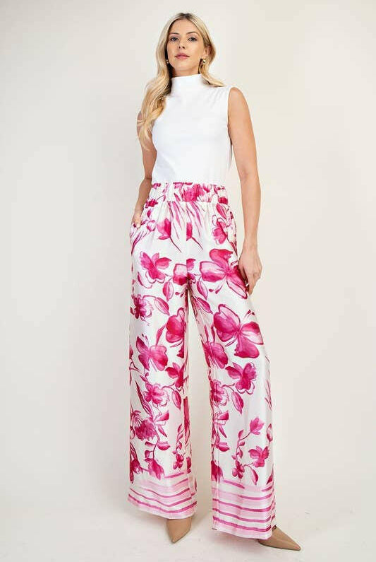 Resort Ready Printed Wide-Leg Pants-Pants-Krush Kandy, Women's Online Fashion Boutique Located in Phoenix, Arizona (Scottsdale Area)