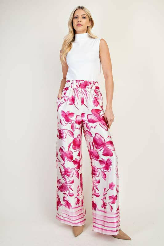 Resort Ready Printed Wide-Leg Pants-Pants-Krush Kandy, Women's Online Fashion Boutique Located in Phoenix, Arizona (Scottsdale Area)