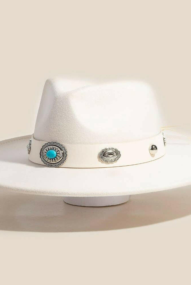 Boho Disc Strap Cowboy Hat-Hat-Krush Kandy, Women's Online Fashion Boutique Located in Phoenix, Arizona (Scottsdale Area)