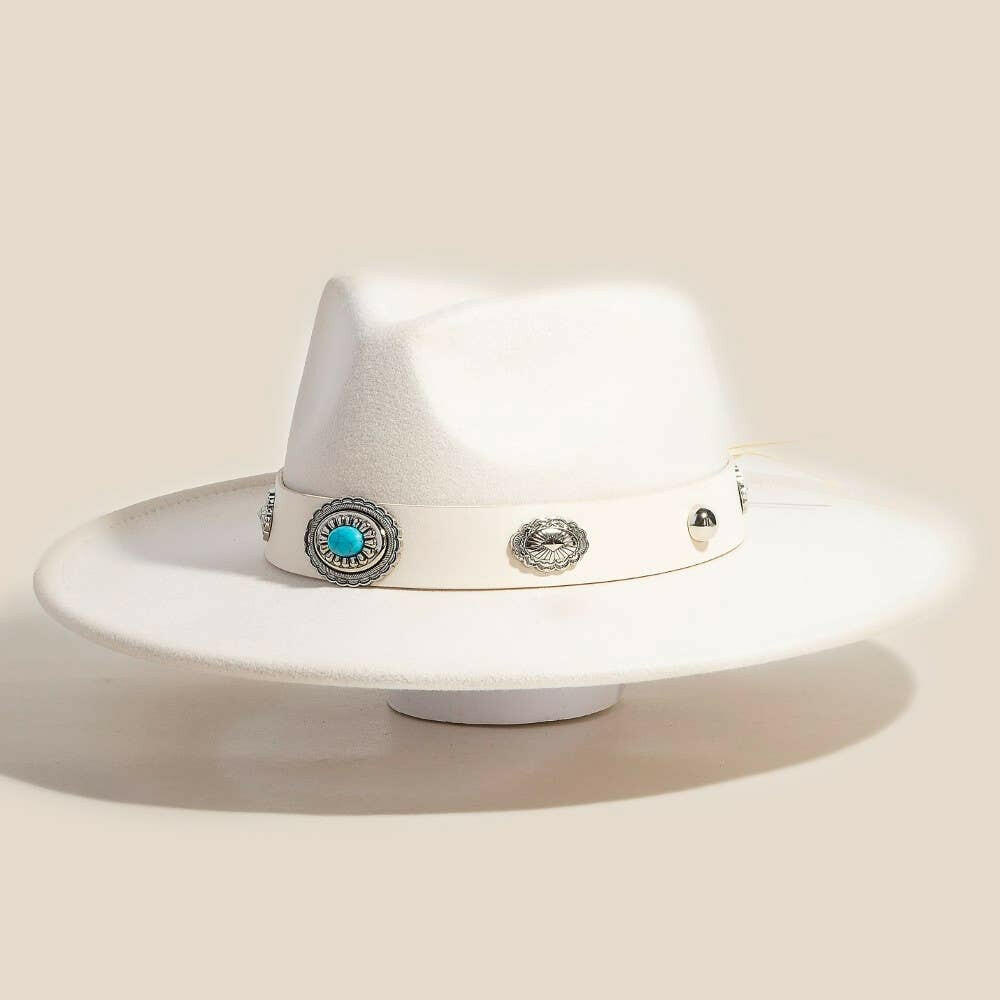 Boho Disc Strap Cowboy Hat-Hat-Krush Kandy, Women's Online Fashion Boutique Located in Phoenix, Arizona (Scottsdale Area)