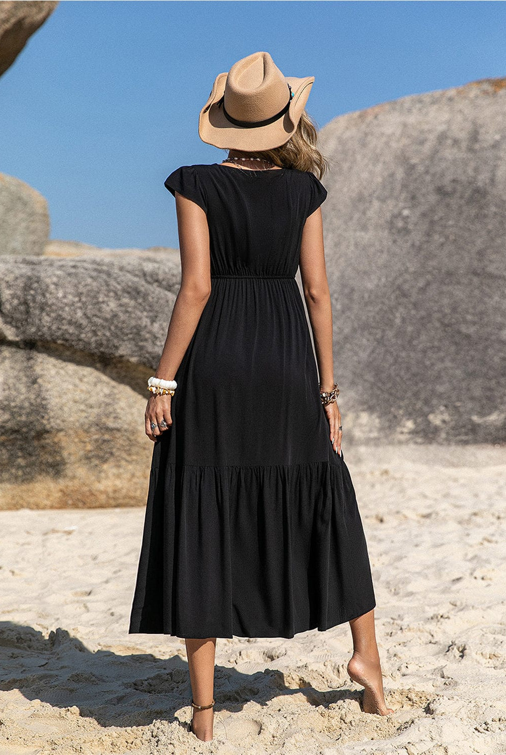 Embroidered Square Neck Ruffle Hem Dress-Krush Kandy, Women's Online Fashion Boutique Located in Phoenix, Arizona (Scottsdale Area)