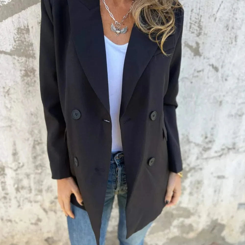 Full Size Collared Neck Long Sleeve Blazer-Blazers-Krush Kandy, Women's Online Fashion Boutique Located in Phoenix, Arizona (Scottsdale Area)