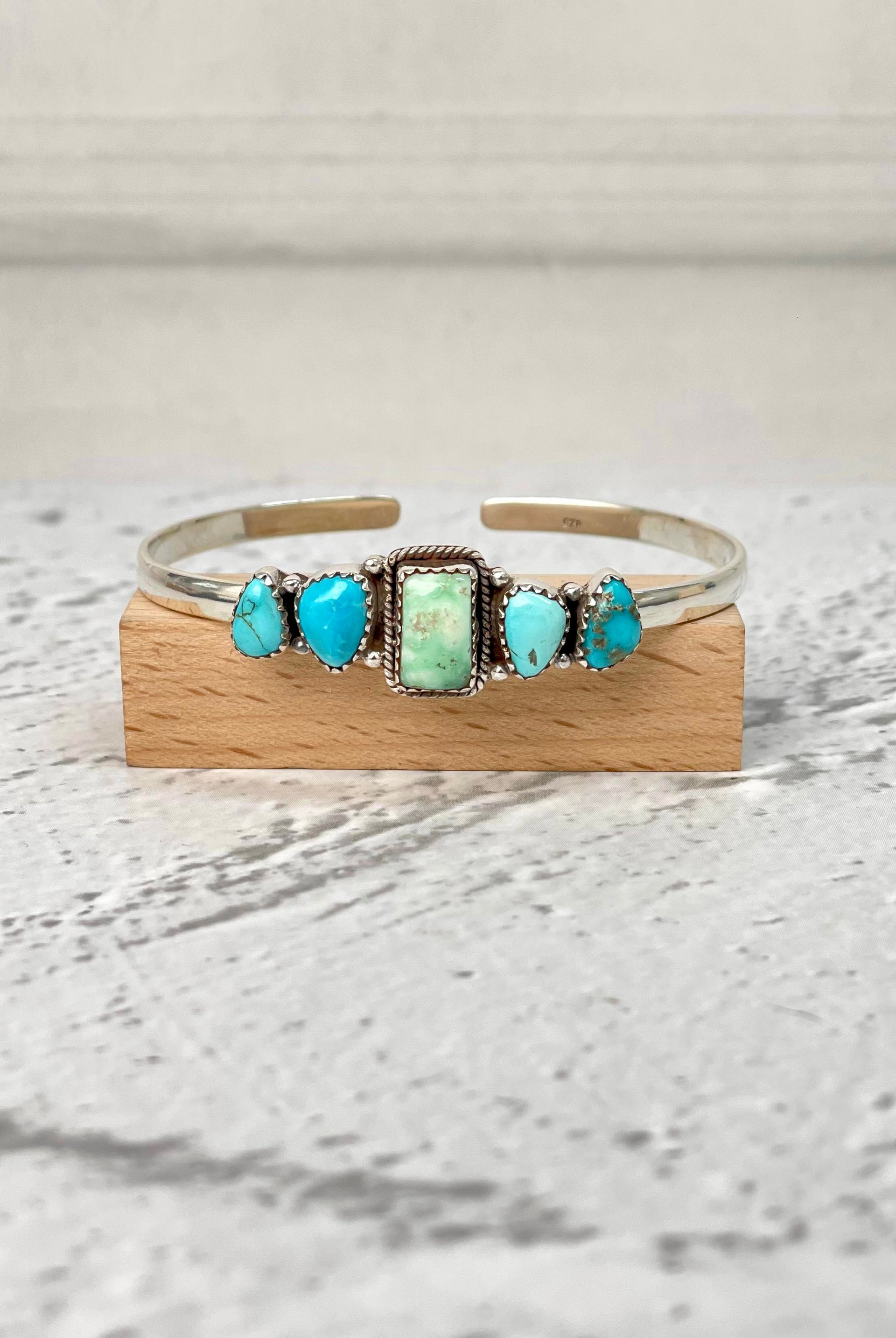Kristyn's Turquoise Bar Cluster Cuff-Bracelets-Krush Kandy, Women's Online Fashion Boutique Located in Phoenix, Arizona (Scottsdale Area)