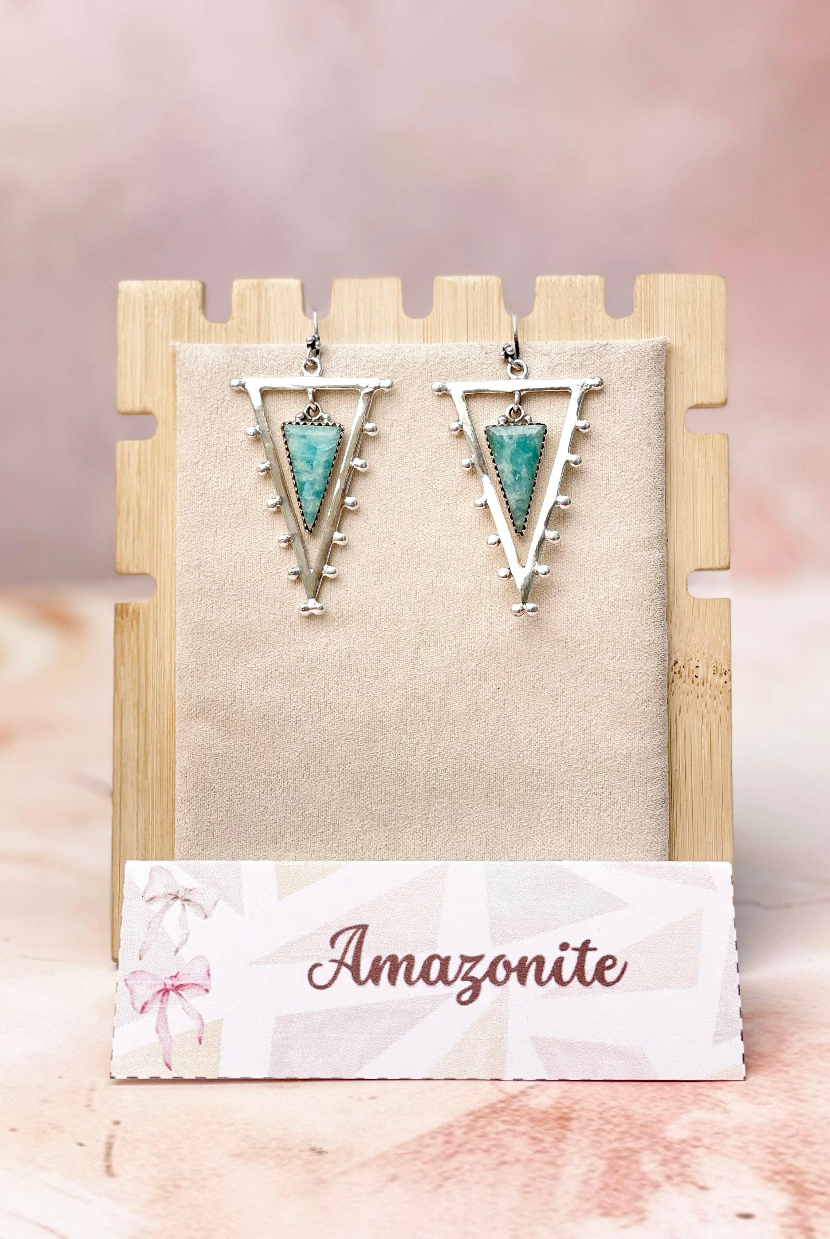 Tori's Bold Sterling Triad Stone Earrings | MADE TO ORDER-Earrings-Krush Kandy, Women's Online Fashion Boutique Located in Phoenix, Arizona (Scottsdale Area)
