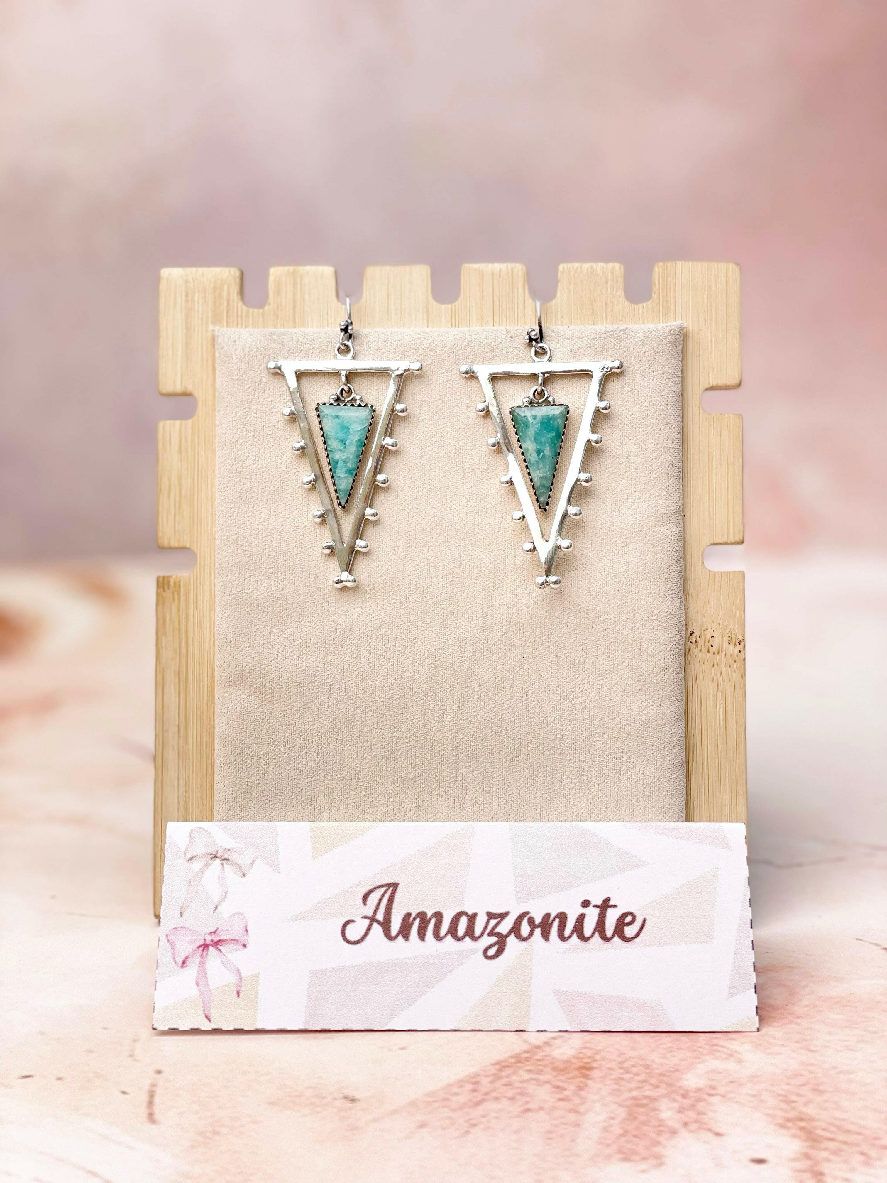 Tori's Bold Sterling Triad Stone Earrings | MADE TO ORDER-Earrings-Krush Kandy, Women's Online Fashion Boutique Located in Phoenix, Arizona (Scottsdale Area)