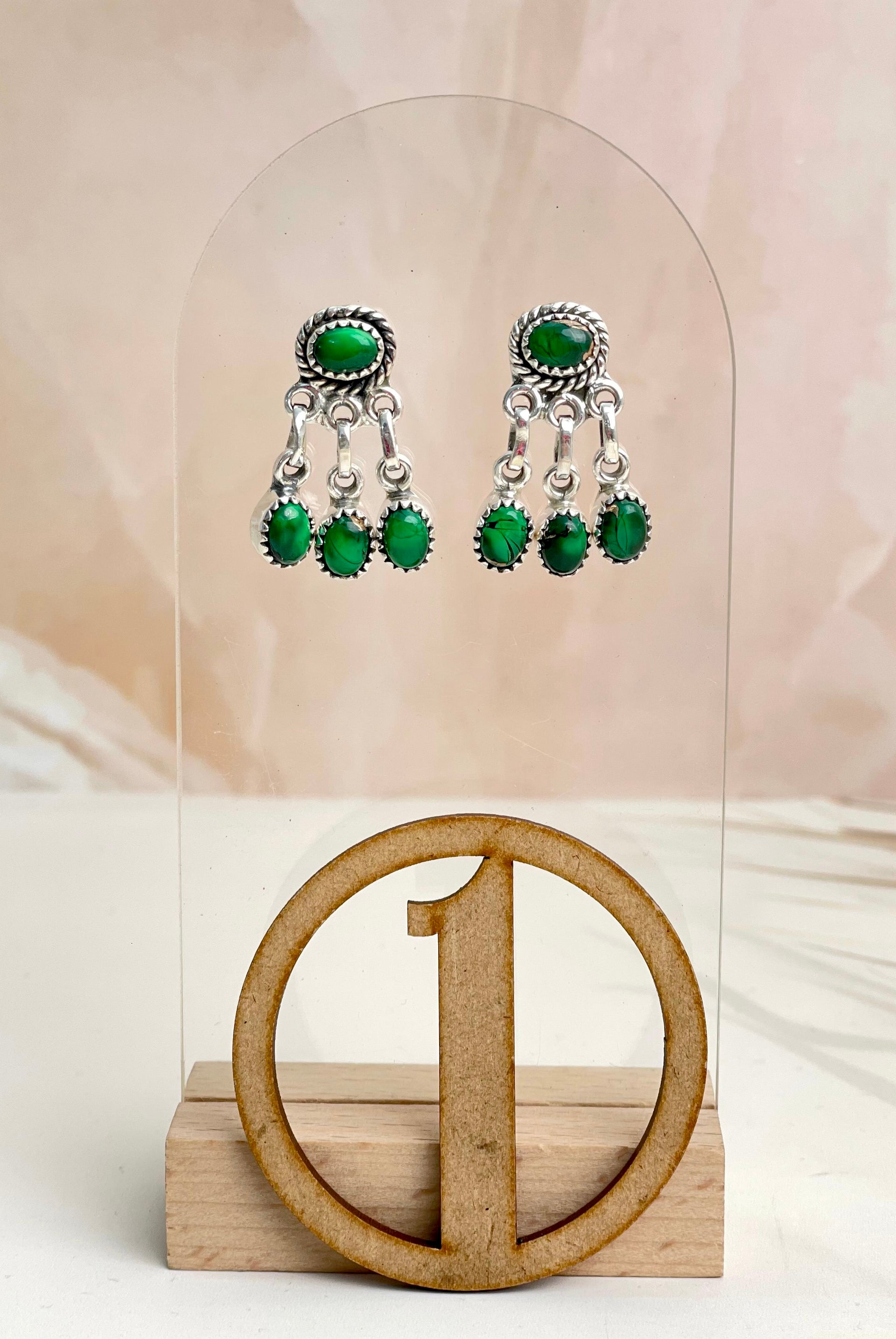 Irish Green Dahlia Studs sno 2-Earrings-Krush Kandy, Women's Online Fashion Boutique Located in Phoenix, Arizona (Scottsdale Area)