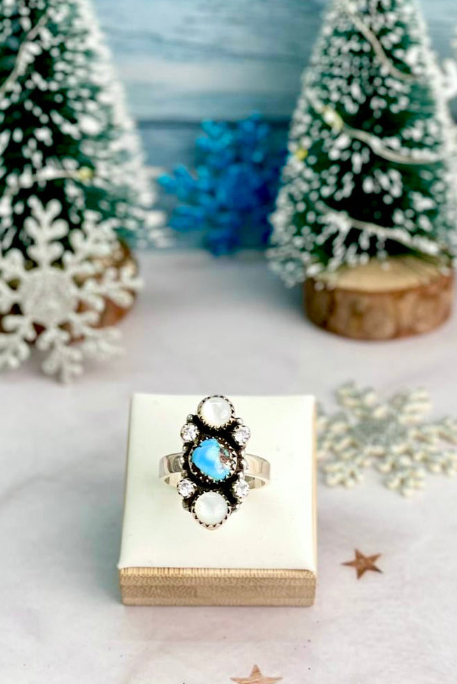 Winter Frost Golden Hills & White Shell Crawler-Rings-Krush Kandy, Women's Online Fashion Boutique Located in Phoenix, Arizona (Scottsdale Area)