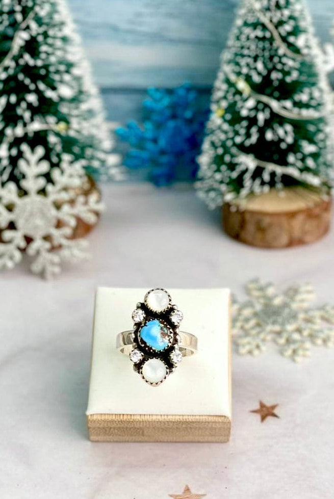 Winter Frost Golden Hills & White Shell Crawler-Rings-Krush Kandy, Women's Online Fashion Boutique Located in Phoenix, Arizona (Scottsdale Area)