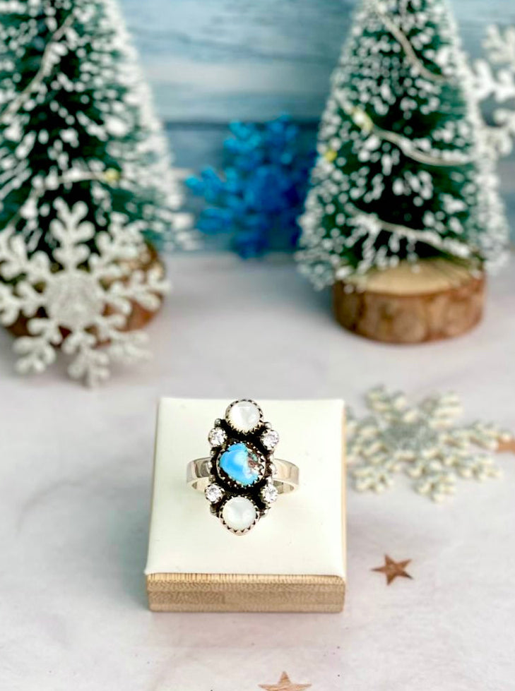 Winter Frost Golden Hills & White Shell Crawler-Rings-Krush Kandy, Women's Online Fashion Boutique Located in Phoenix, Arizona (Scottsdale Area)