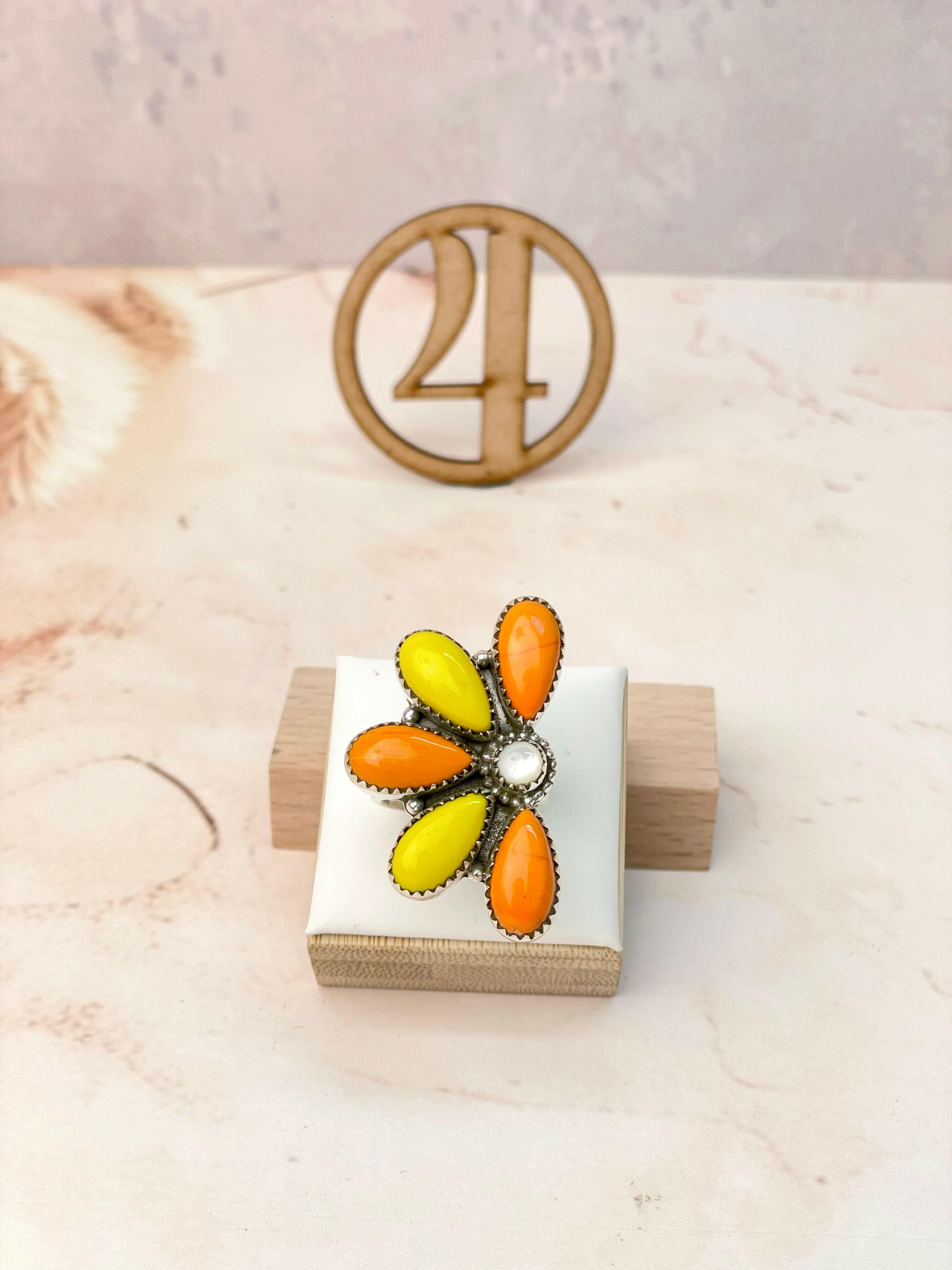 Blooming Rosarita Half Daisy Rings-Rings-Krush Kandy, Women's Online Fashion Boutique Located in Phoenix, Arizona (Scottsdale Area)