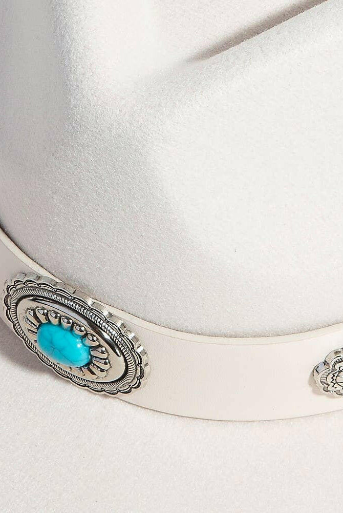 Boho Disc Strap Cowboy Hat-Hat-Krush Kandy, Women's Online Fashion Boutique Located in Phoenix, Arizona (Scottsdale Area)