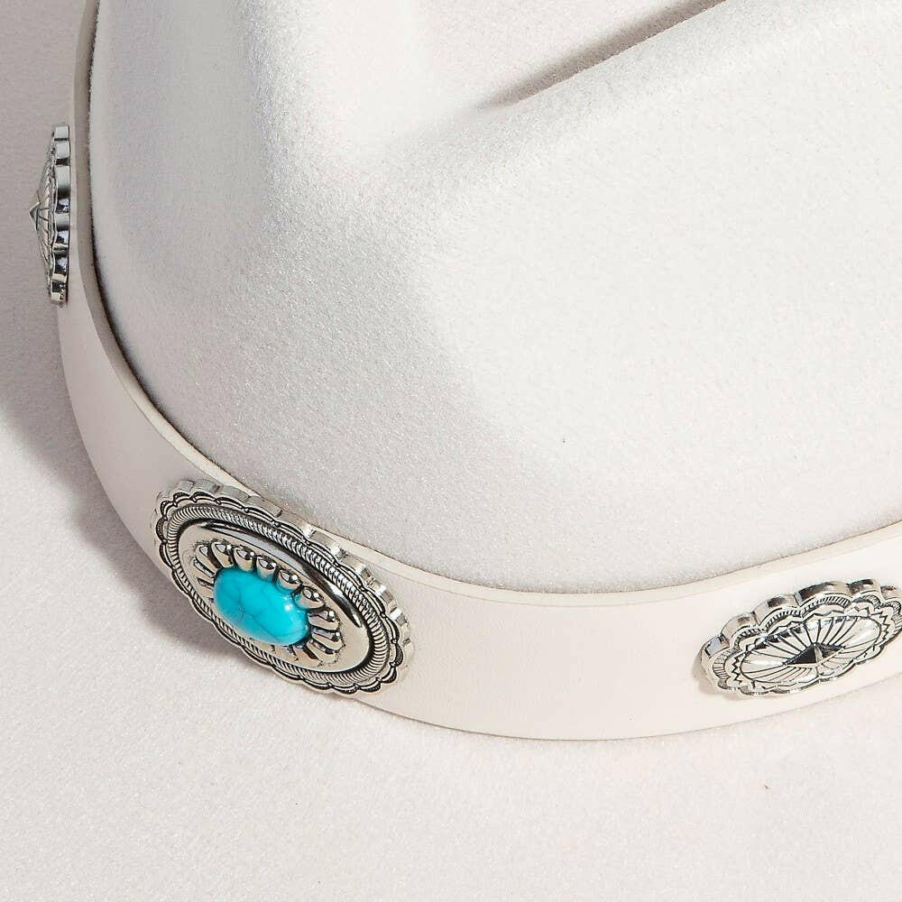 Boho Disc Strap Cowboy Hat-Hat-Krush Kandy, Women's Online Fashion Boutique Located in Phoenix, Arizona (Scottsdale Area)