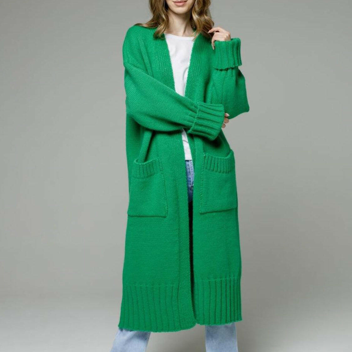 Pocketed Open Front Dropped Shoulder Cardigan-Krush Kandy, Women's Online Fashion Boutique Located in Phoenix, Arizona (Scottsdale Area)