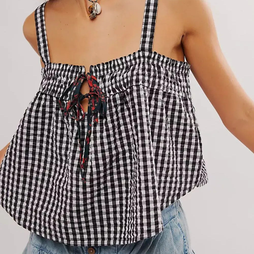 Tied Front Textured Square Neck Cami-Krush Kandy, Women's Online Fashion Boutique Located in Phoenix, Arizona (Scottsdale Area)