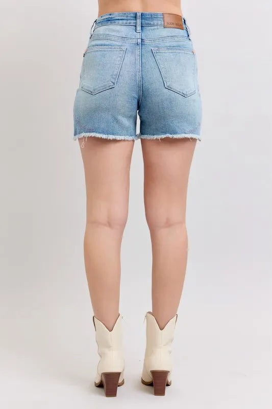 Judy Blue High Waist Western Embroidery Cut-Off Shorts-Denim-Krush Kandy, Women's Online Fashion Boutique Located in Phoenix, Arizona (Scottsdale Area)
