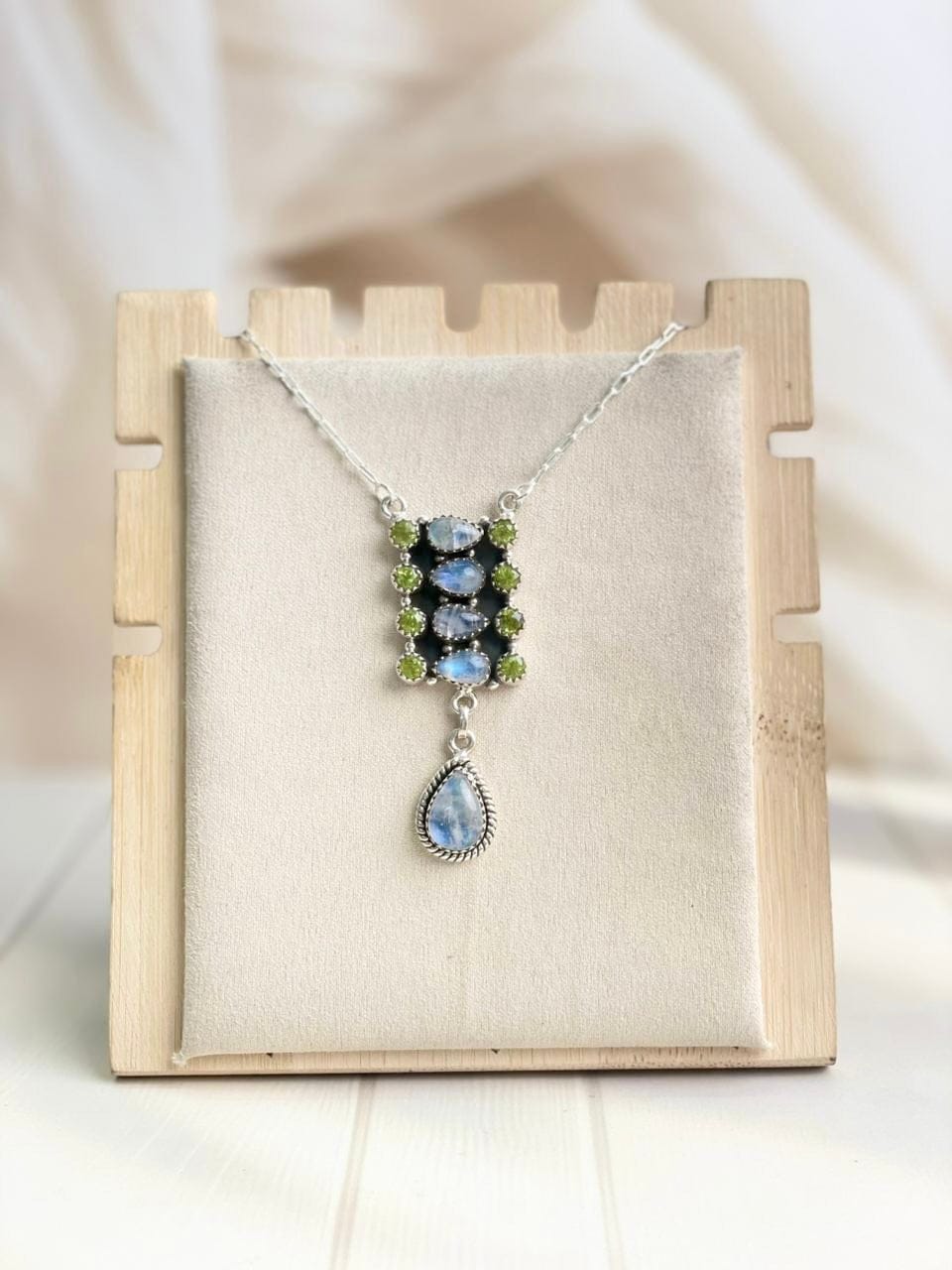 Celestial Spring Moonstone Cluster Bar Necklace-Necklaces-Krush Kandy, Women's Online Fashion Boutique Located in Phoenix, Arizona (Scottsdale Area)