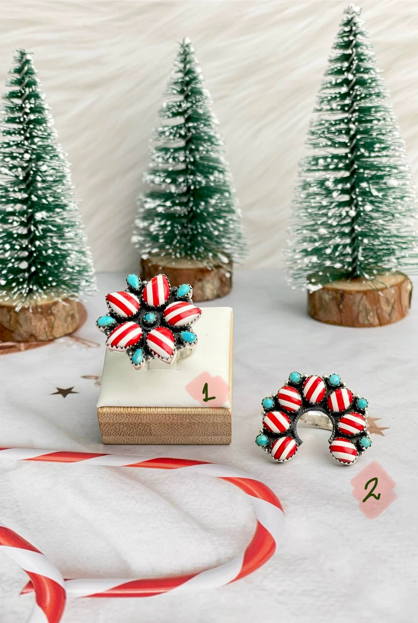 Holly Jolly Red & White Christmas Rings-Rings-Krush Kandy, Women's Online Fashion Boutique Located in Phoenix, Arizona (Scottsdale Area)