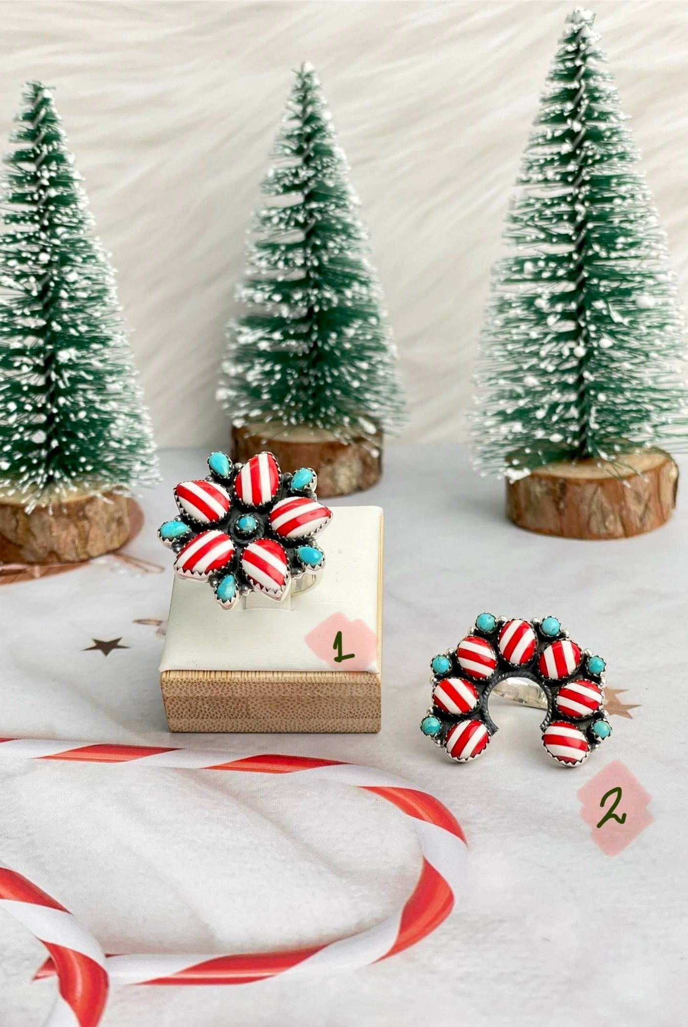 Holly Jolly Red & White Christmas Rings-Rings-Krush Kandy, Women's Online Fashion Boutique Located in Phoenix, Arizona (Scottsdale Area)