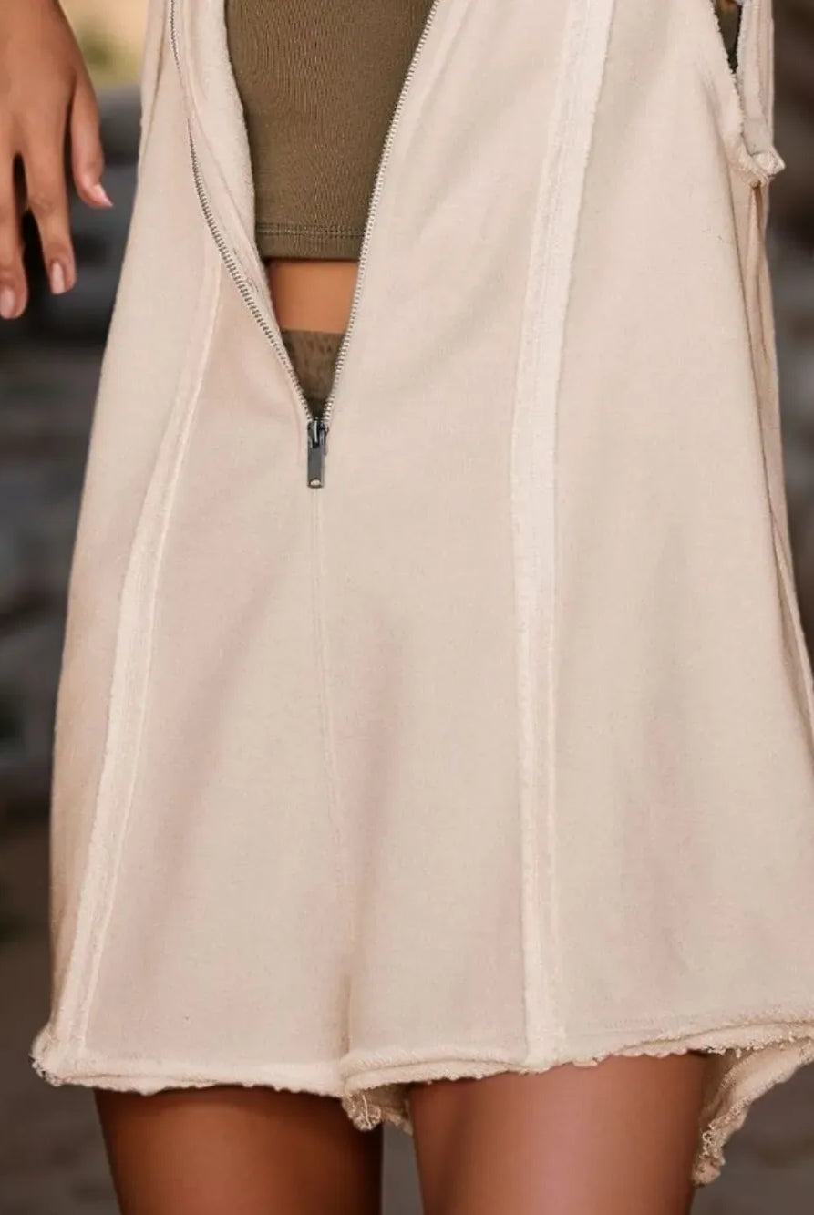 Half Zipped Hooded Sleeveless Romper-Krush Kandy, Women's Online Fashion Boutique Located in Phoenix, Arizona (Scottsdale Area)