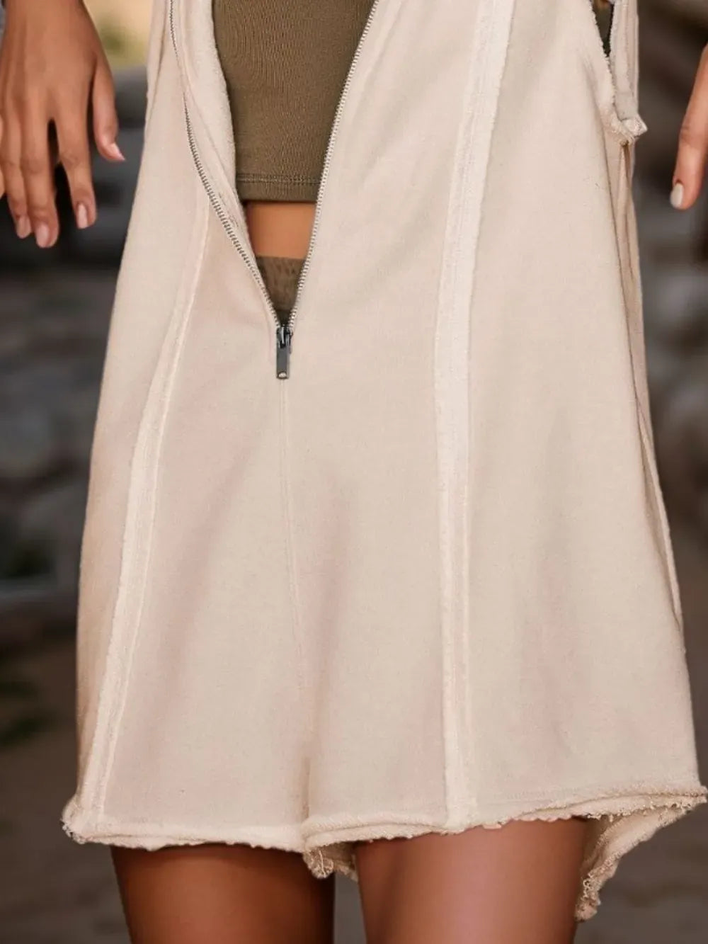 Half Zipped Hooded Sleeveless Romper-Krush Kandy, Women's Online Fashion Boutique Located in Phoenix, Arizona (Scottsdale Area)