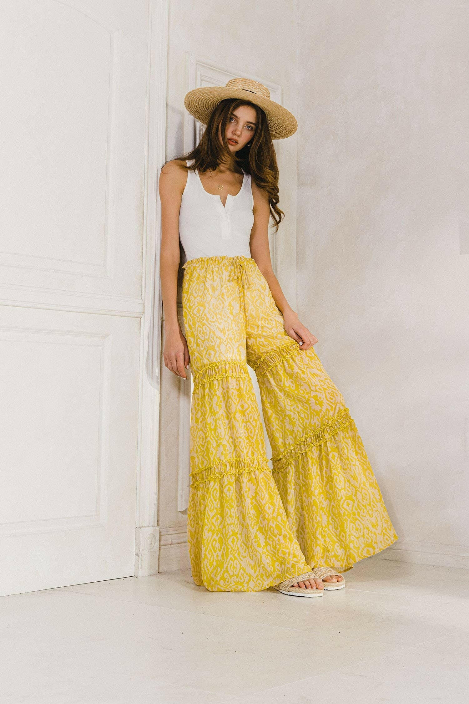 Golden Hour Tiered Palazzo Pants-Pants-Krush Kandy, Women's Online Fashion Boutique Located in Phoenix, Arizona (Scottsdale Area)