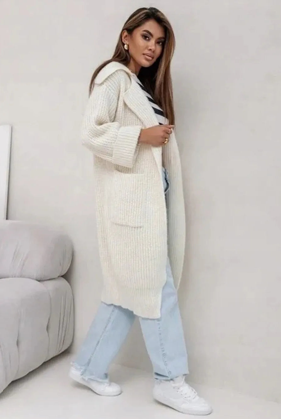 Pocketed Collared Neck Dropped Shoulder Cardigan-Krush Kandy, Women's Online Fashion Boutique Located in Phoenix, Arizona (Scottsdale Area)