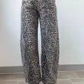 Leopard Print High Waist Barrel Jeans
