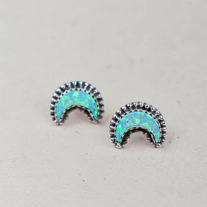 Dainty Crescent Moon Beam Earrings-Stud Earrings-Krush Kandy, Women's Online Fashion Boutique Located in Phoenix, Arizona (Scottsdale Area)