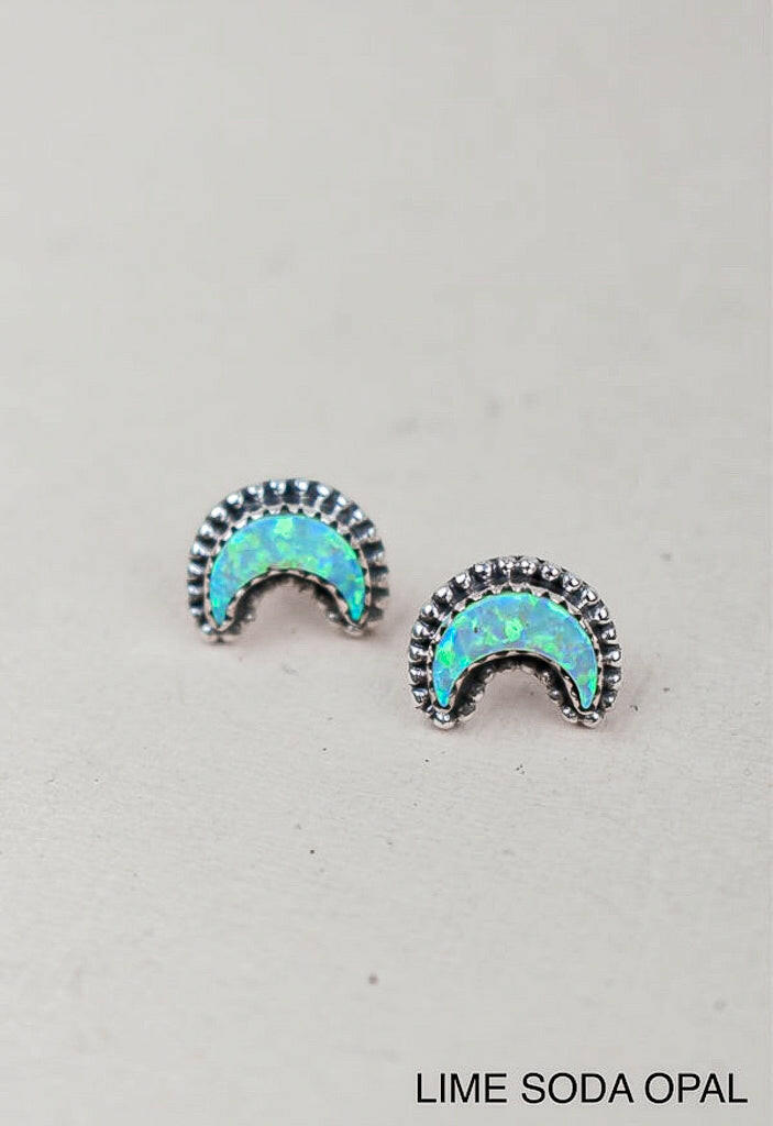 Dainty Crescent Moon Beam Earrings-Stud Earrings-Krush Kandy, Women's Online Fashion Boutique Located in Phoenix, Arizona (Scottsdale Area)
