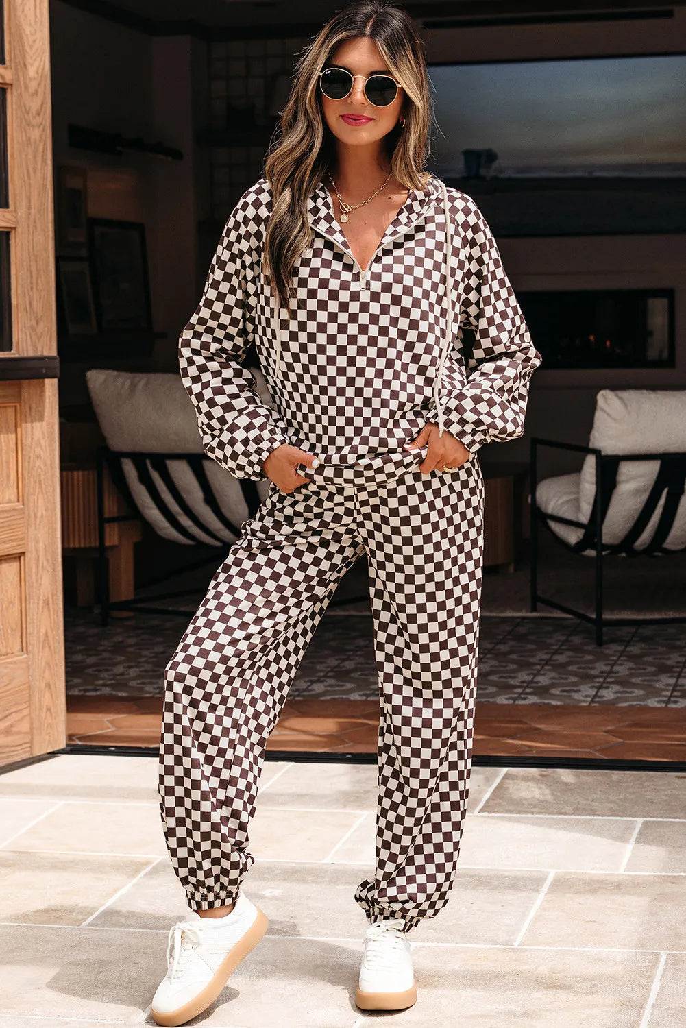 Checkered Lounge Set-Loungewear-Krush Kandy, Women's Online Fashion Boutique Located in Phoenix, Arizona (Scottsdale Area)