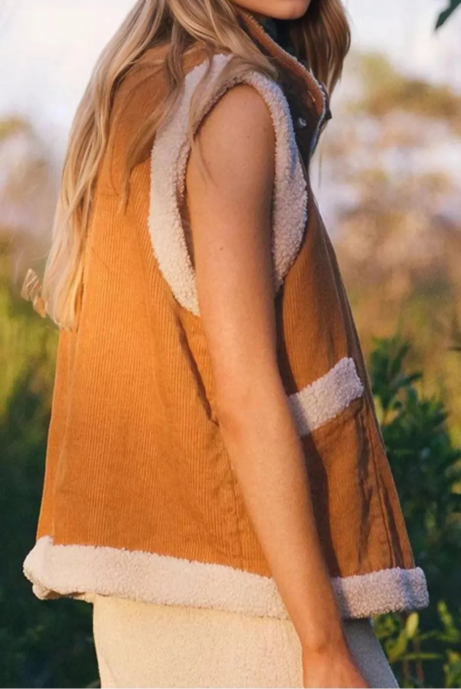 Button Up Sherpa Vest Coat-Vests-Krush Kandy, Women's Online Fashion Boutique Located in Phoenix, Arizona (Scottsdale Area)