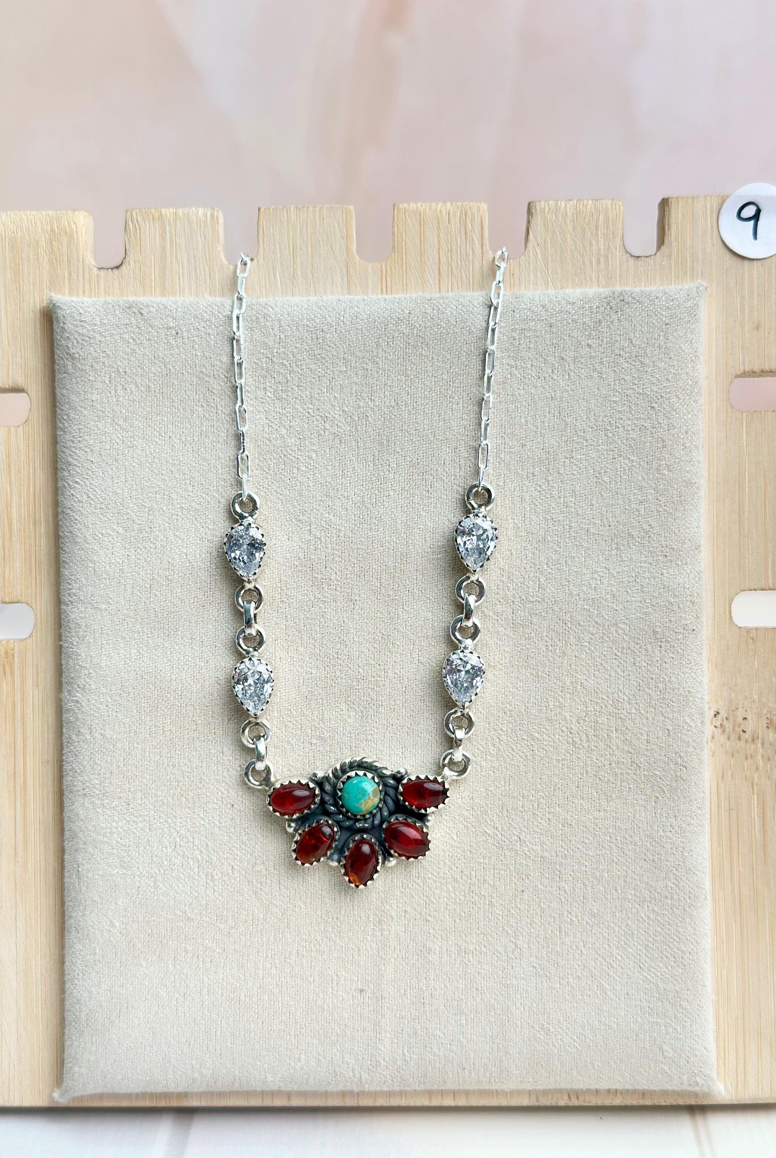 Amber, Turquoise & Crystal Necklaces-Necklaces-Krush Kandy, Women's Online Fashion Boutique Located in Phoenix, Arizona (Scottsdale Area)