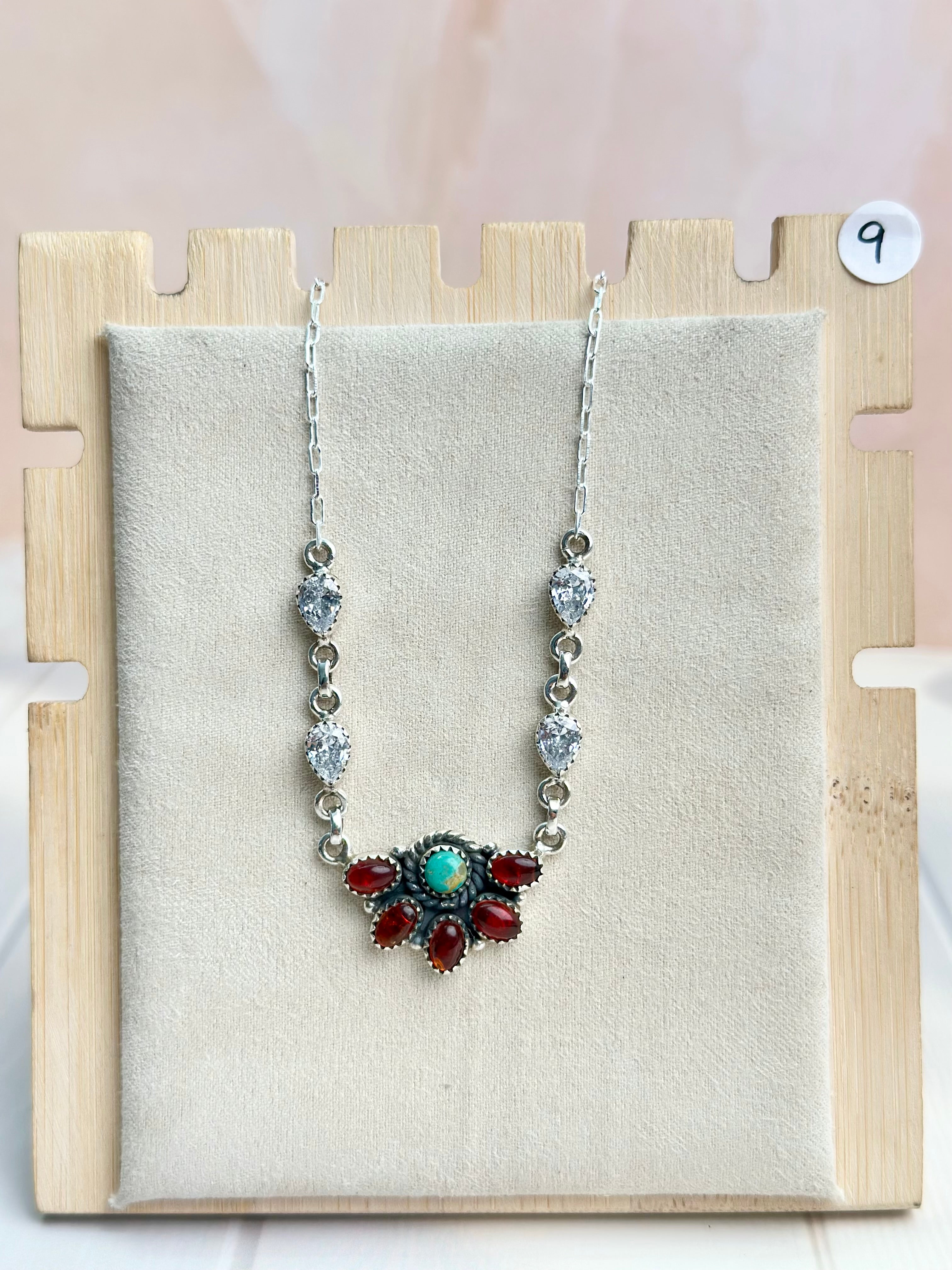 Amber, Turquoise & Crystal Necklaces-Necklaces-Krush Kandy, Women's Online Fashion Boutique Located in Phoenix, Arizona (Scottsdale Area)