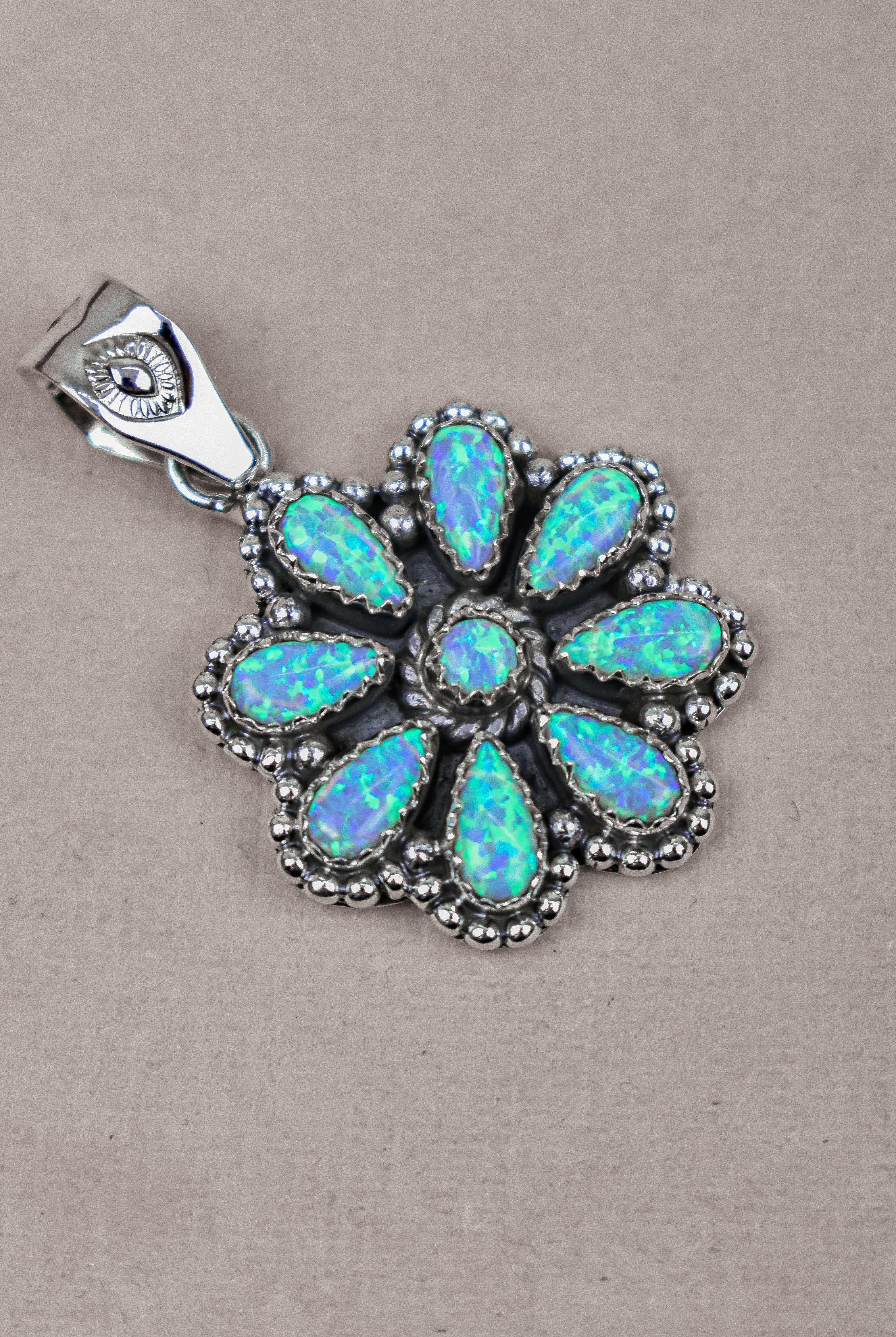 Silver Blossom Gem Pendant-Pendant Necklaces-Krush Kandy, Women's Online Fashion Boutique Located in Phoenix, Arizona (Scottsdale Area)