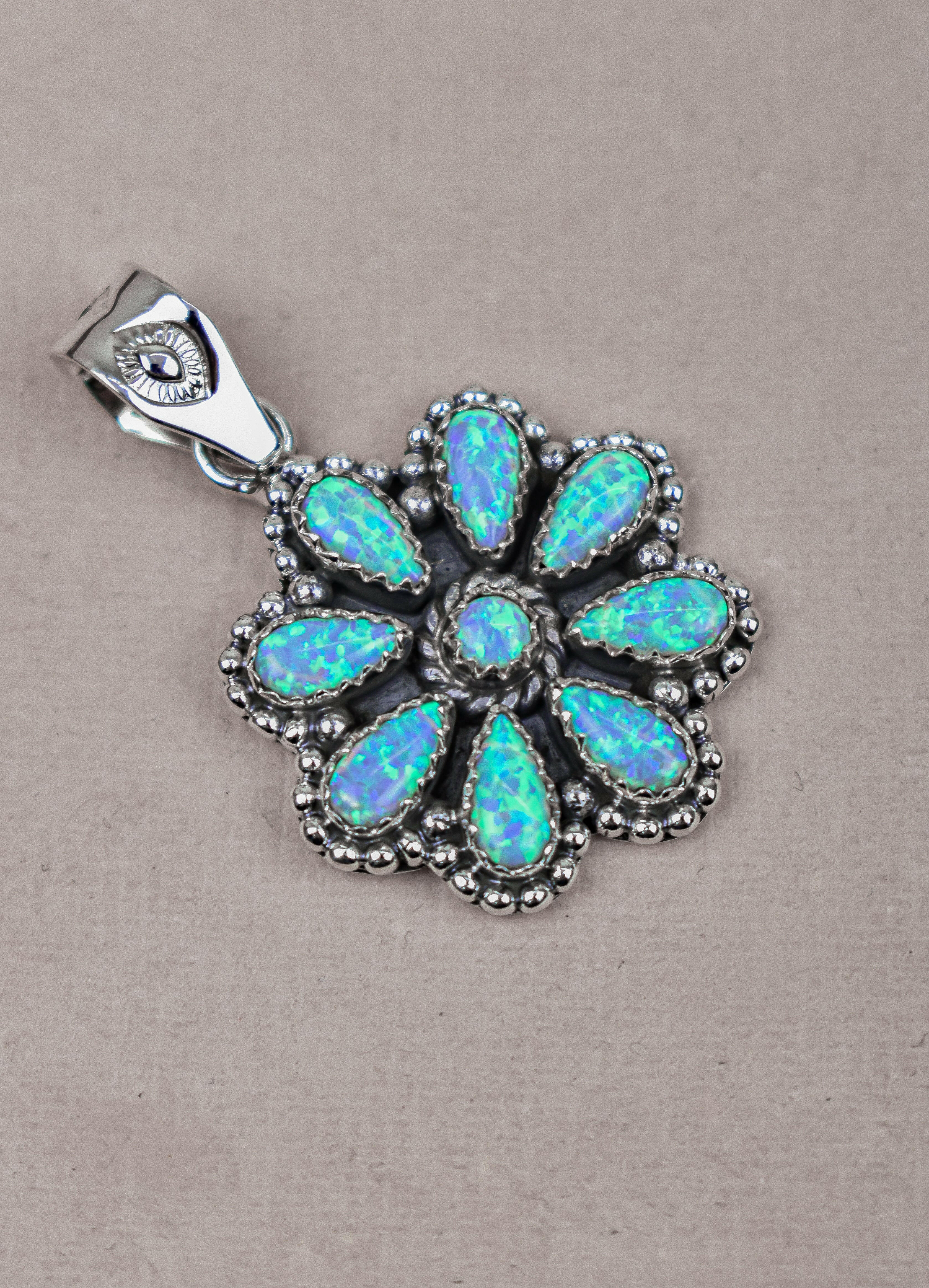 Silver Blossom Gem Pendant-Pendant Necklaces-Krush Kandy, Women's Online Fashion Boutique Located in Phoenix, Arizona (Scottsdale Area)