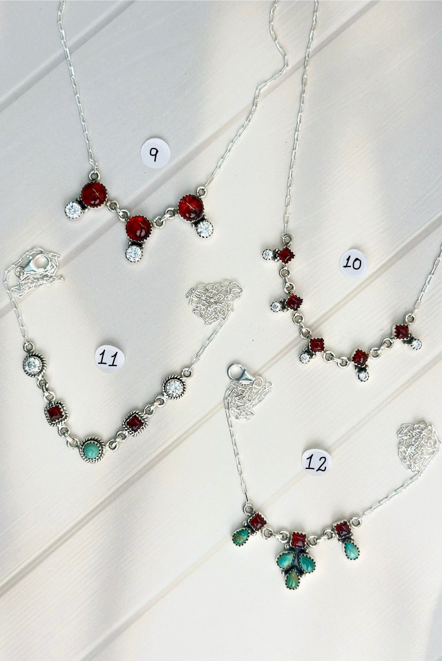 Amber, Turquoise & Crystal Dainty Necklaces-Necklaces-Krush Kandy, Women's Online Fashion Boutique Located in Phoenix, Arizona (Scottsdale Area)