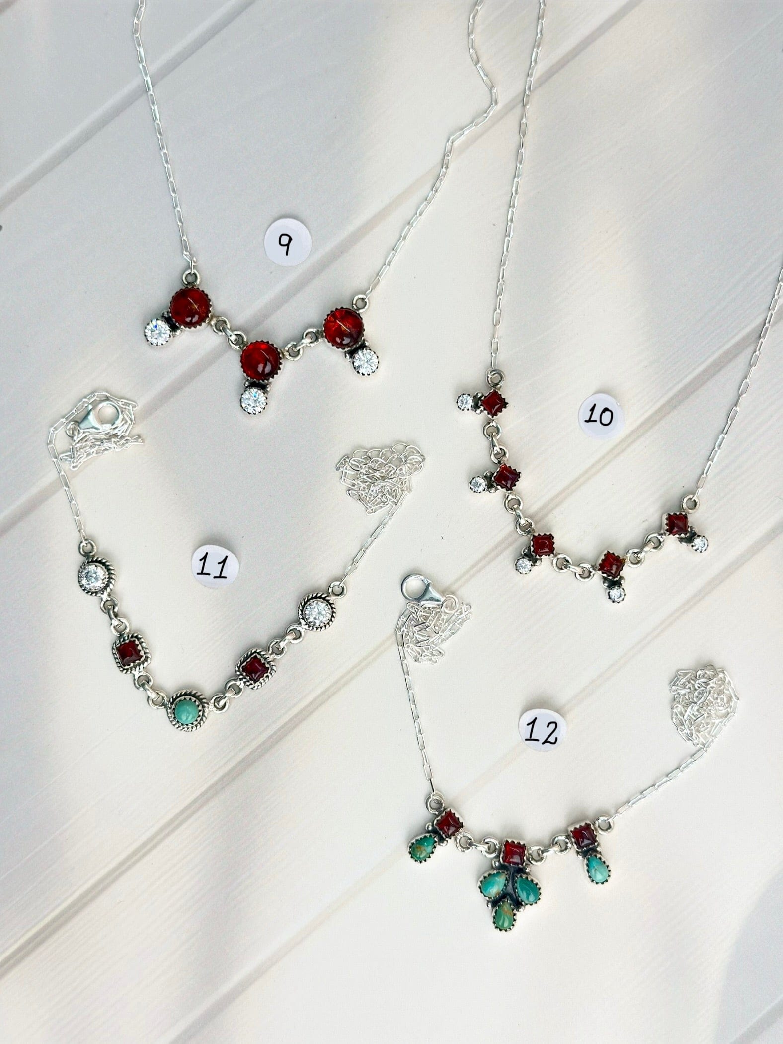 Amber, Turquoise & Crystal Dainty Necklaces-Necklaces-Krush Kandy, Women's Online Fashion Boutique Located in Phoenix, Arizona (Scottsdale Area)