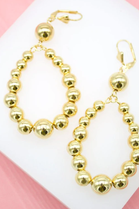 Let's Go Out Dangle Beaded Ball Earrings-Earrings-Krush Kandy, Women's Online Fashion Boutique Located in Phoenix, Arizona (Scottsdale Area)