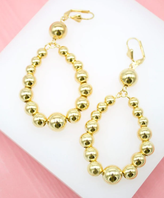 Let's Go Out Dangle Beaded Ball Earrings-Earrings-Krush Kandy, Women's Online Fashion Boutique Located in Phoenix, Arizona (Scottsdale Area)