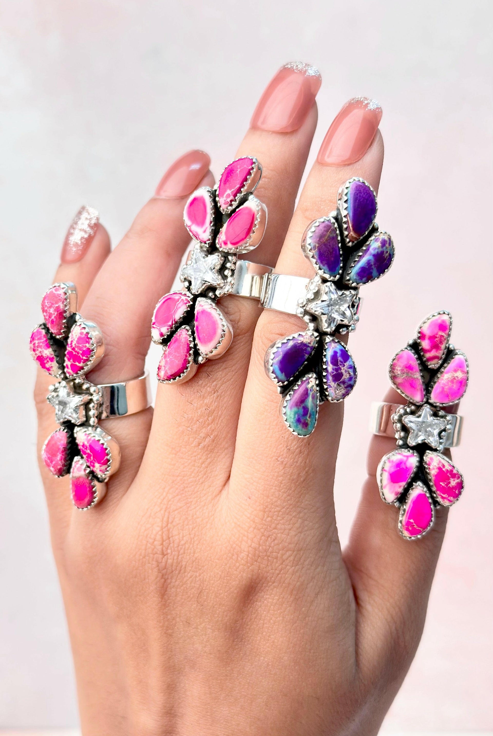 Desert Jasper Petal & Star Crawler Ring-Rings-Krush Kandy, Women's Online Fashion Boutique Located in Phoenix, Arizona (Scottsdale Area)