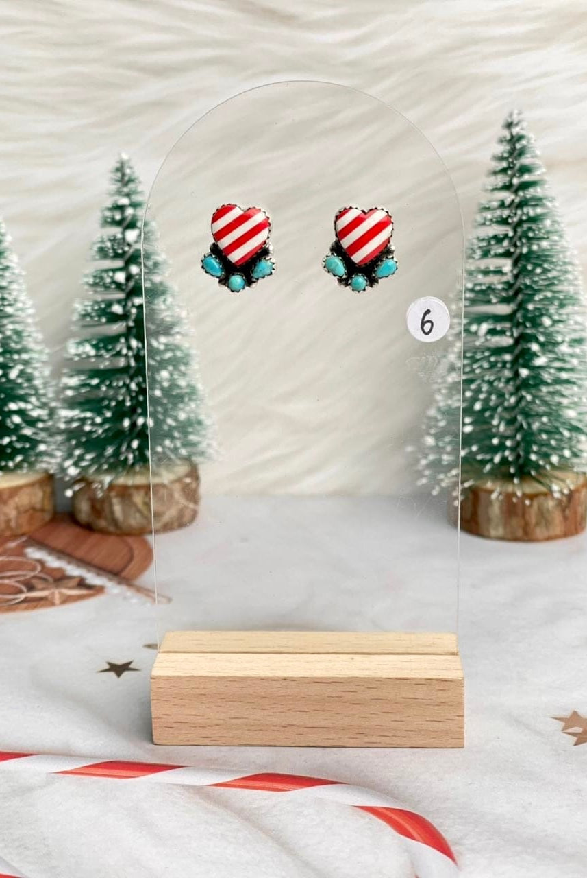 Holly Jolly Red & White Christmas Earrings-Earrings-Krush Kandy, Women's Online Fashion Boutique Located in Phoenix, Arizona (Scottsdale Area)