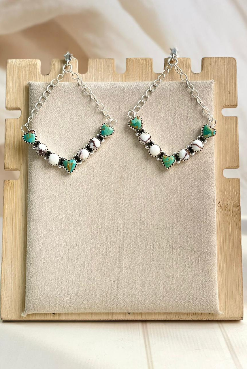 Boho Chain Heart Dangle Earrings-Earrings-Krush Kandy, Women's Online Fashion Boutique Located in Phoenix, Arizona (Scottsdale Area)