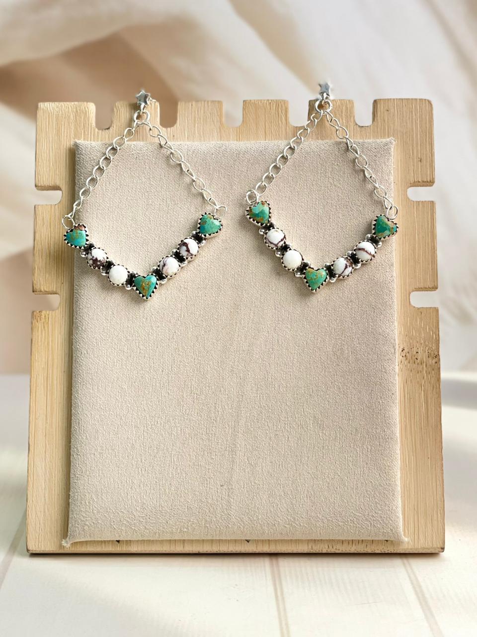 Boho Chain Heart Dangle Earrings-Earrings-Krush Kandy, Women's Online Fashion Boutique Located in Phoenix, Arizona (Scottsdale Area)