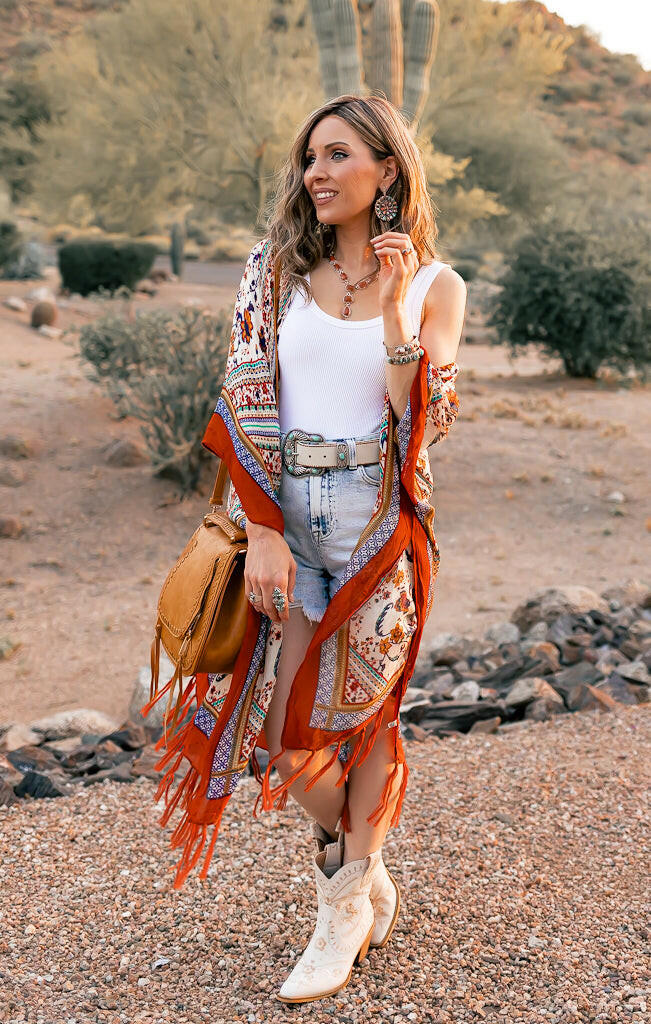 Bohemian Diamond Tassel Kimono-Kimonos-Krush Kandy, Women's Online Fashion Boutique Located in Phoenix, Arizona (Scottsdale Area)