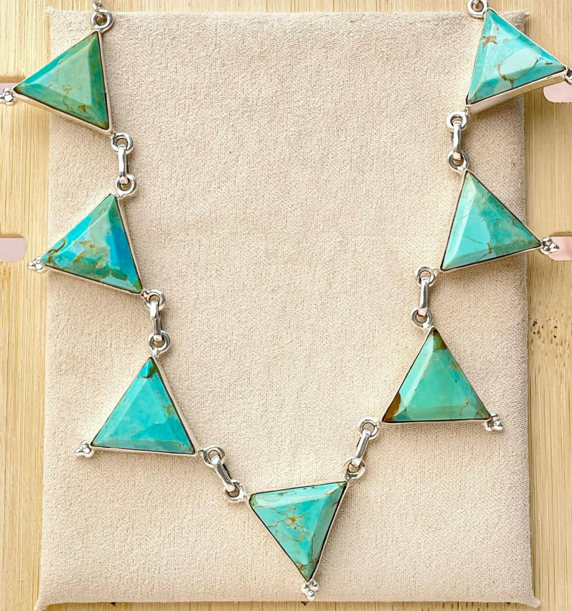 On Display Turquoise Triangle Cluster Necklace MADE TO ORDER-Necklaces-Krush Kandy, Women's Online Fashion Boutique Located in Phoenix, Arizona (Scottsdale Area)