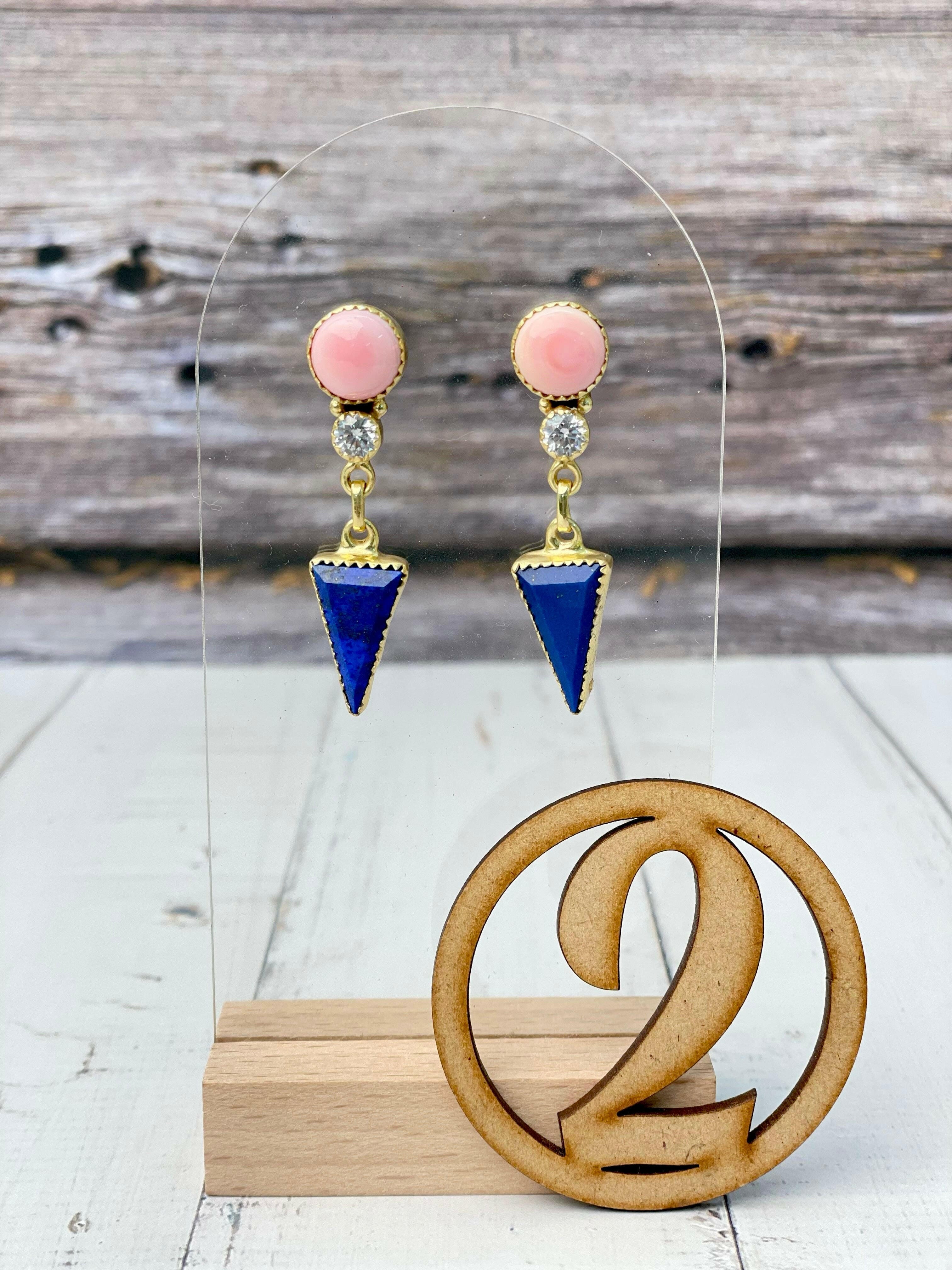 Pink Conch Desert Peaks Stone Earrings-Earrings-Krush Kandy, Women's Online Fashion Boutique Located in Phoenix, Arizona (Scottsdale Area)