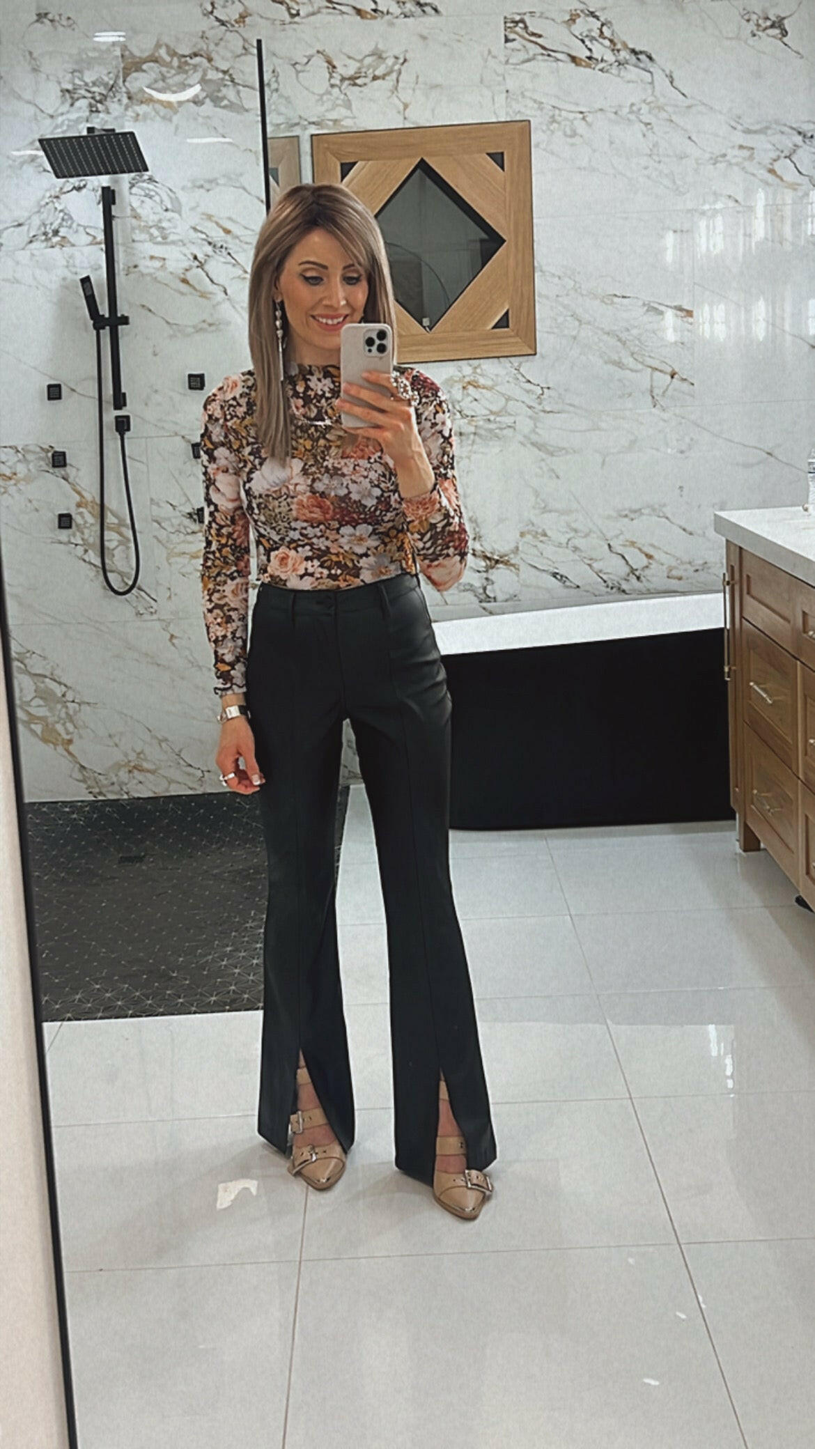 Brie Floral Mesh Top-Long Sleeve Tops-Krush Kandy, Women's Online Fashion Boutique Located in Phoenix, Arizona (Scottsdale Area)