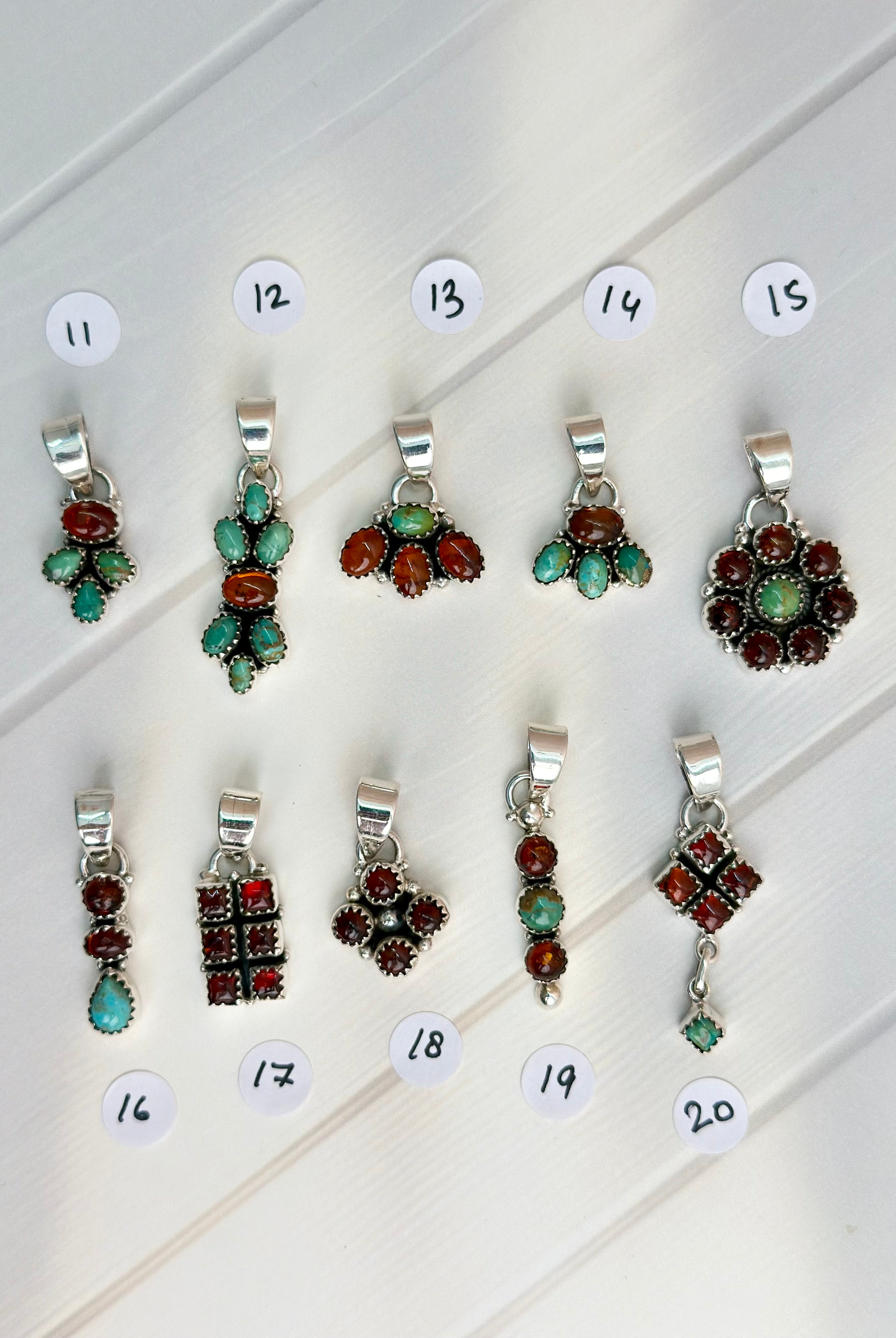 Amber, Turquoise & Crystal Pendants-Necklaces-Krush Kandy, Women's Online Fashion Boutique Located in Phoenix, Arizona (Scottsdale Area)