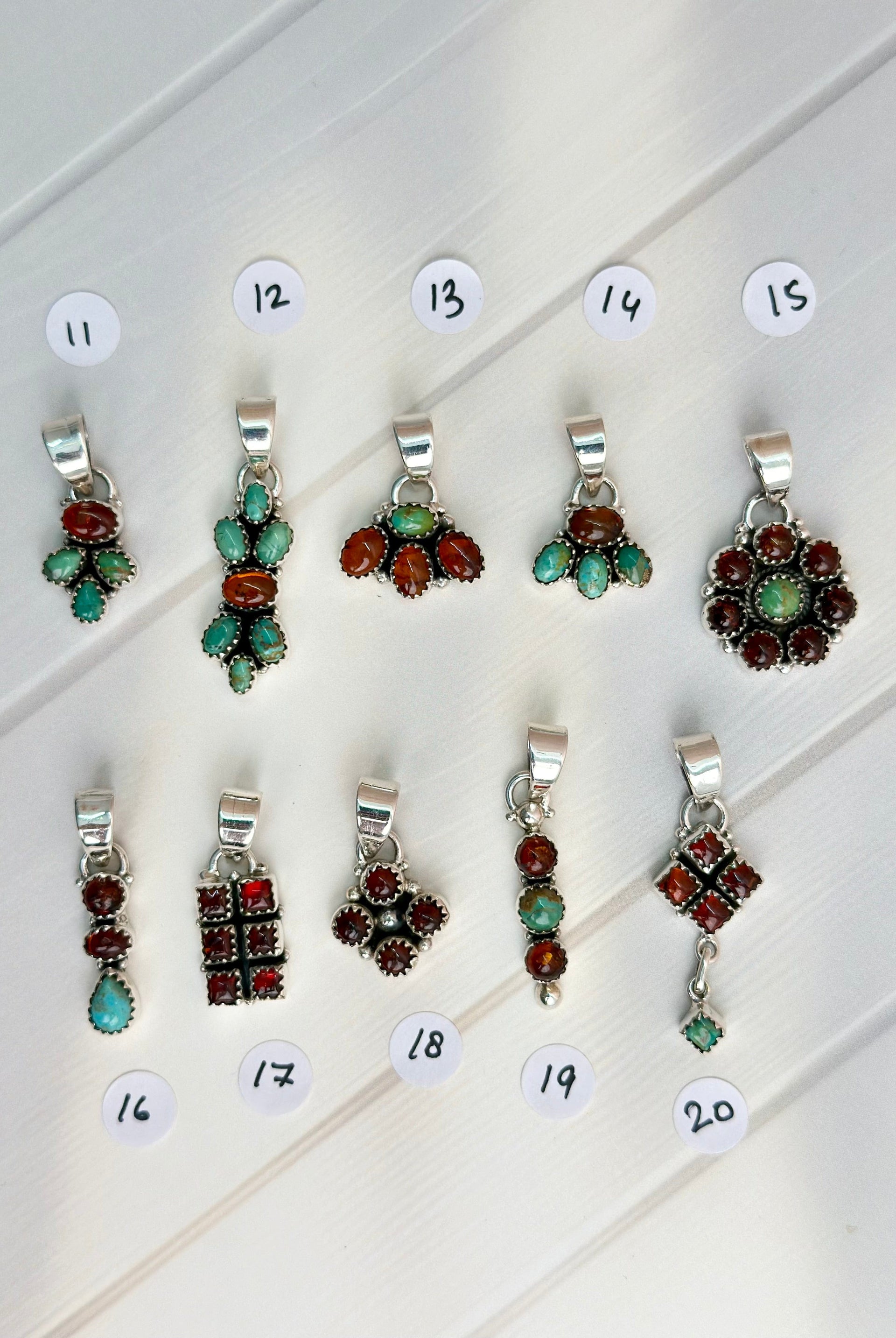 Amber, Turquoise & Crystal Pendants-Necklaces-Krush Kandy, Women's Online Fashion Boutique Located in Phoenix, Arizona (Scottsdale Area)